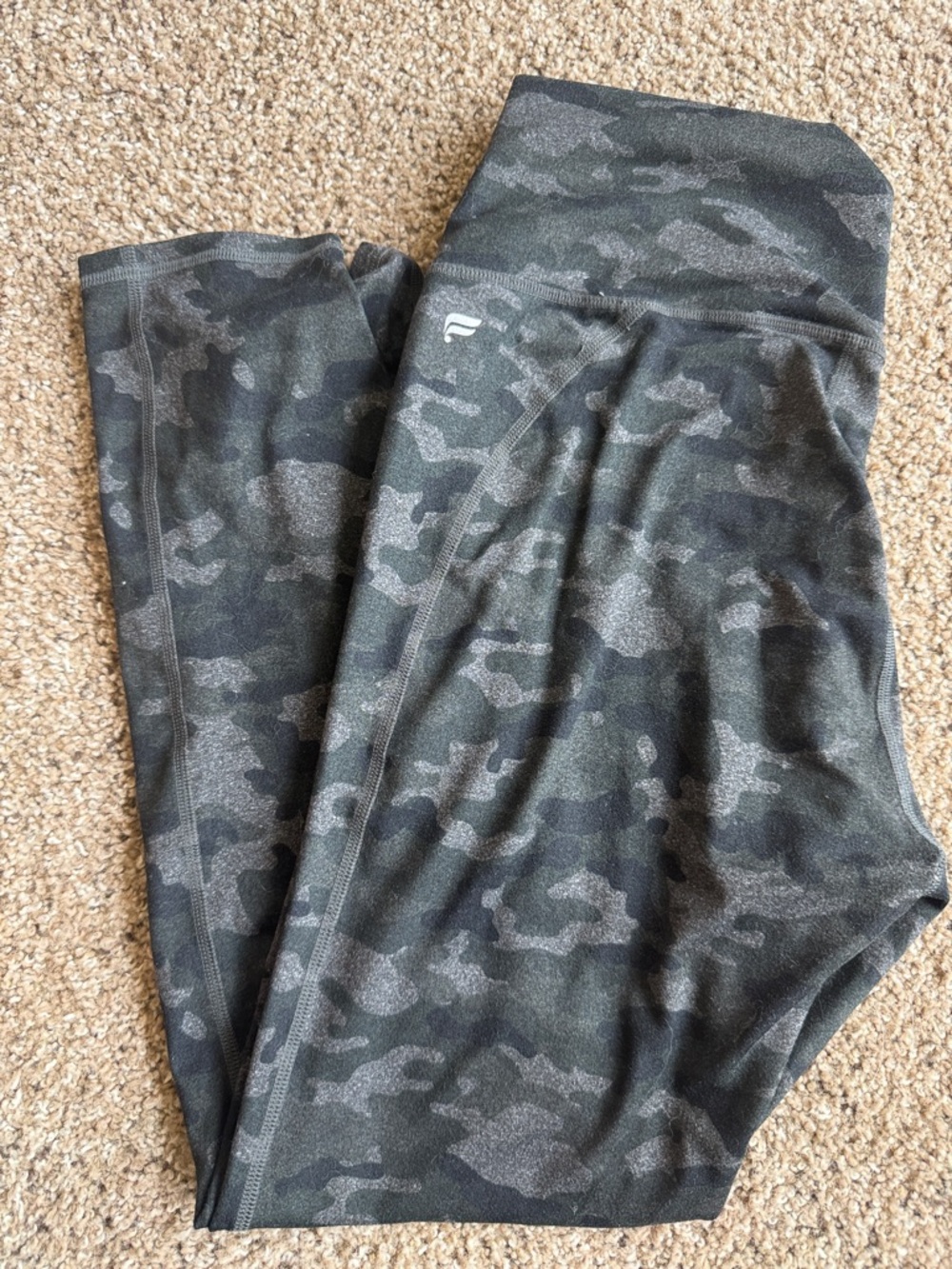 Fabletics Black & Gray Camo High-Waist Leggings